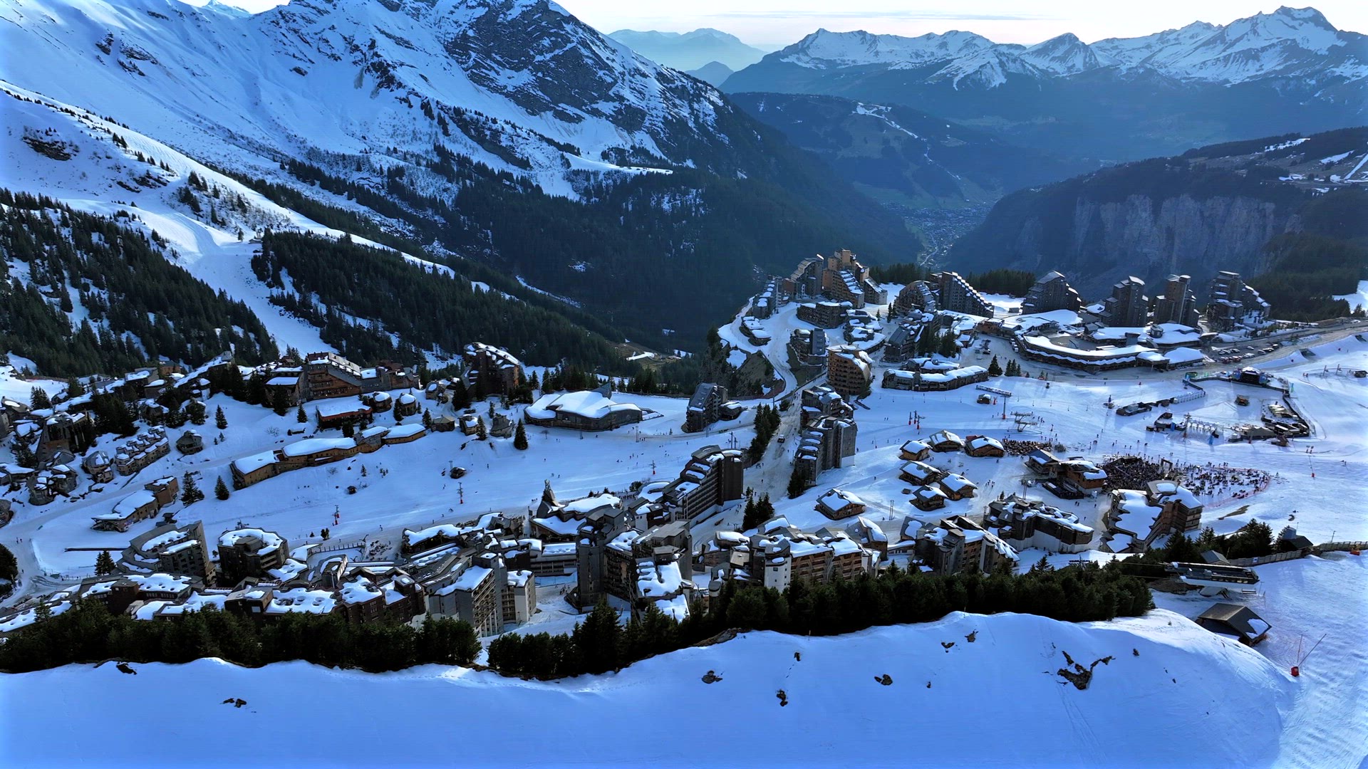 Avoriaz A French Ski Village in the Alps Aerial View