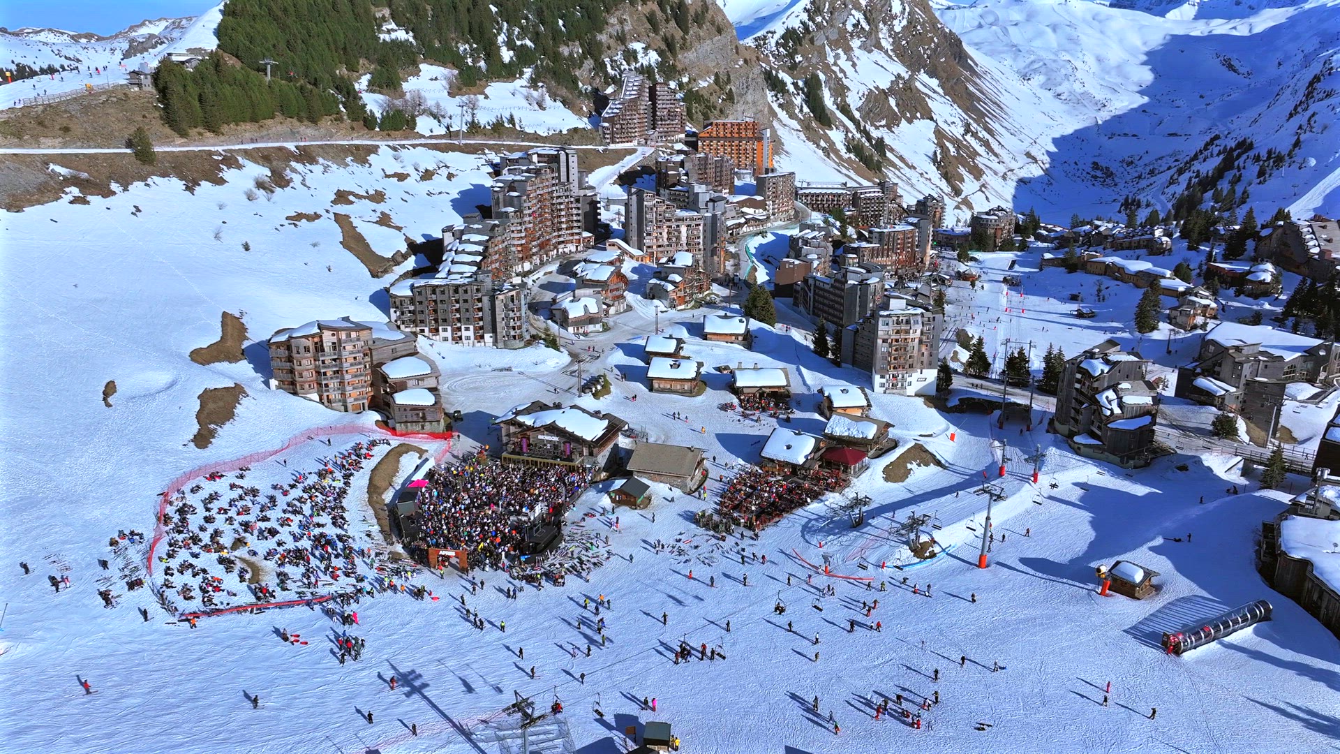 Avoriaz High in the French Alps is a Beautiful Ski in Ski Out Resort Aerial View