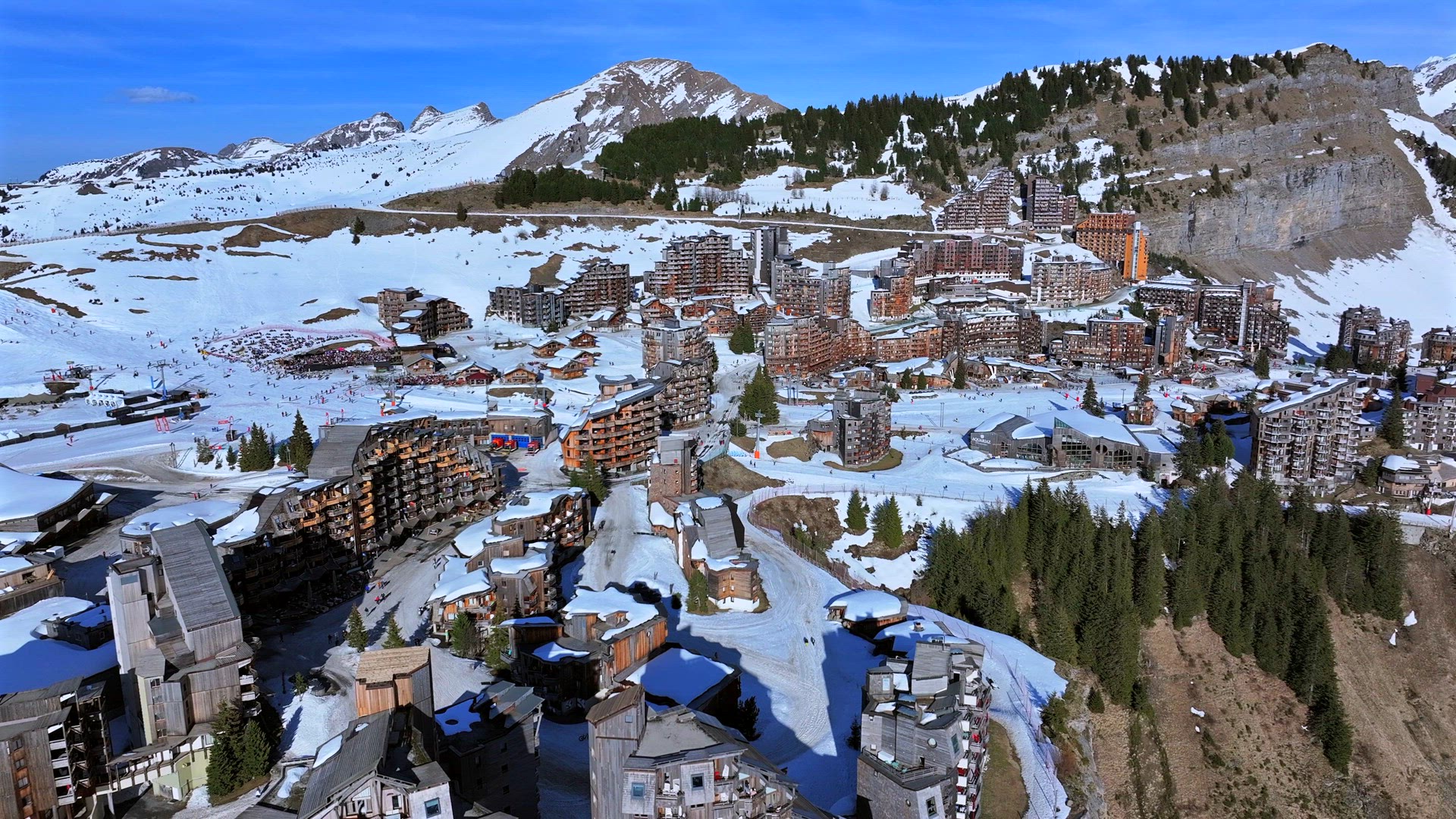 Avoriaz High in the French Alps is a Beautiful Ski in Ski Out Resort Aerial View