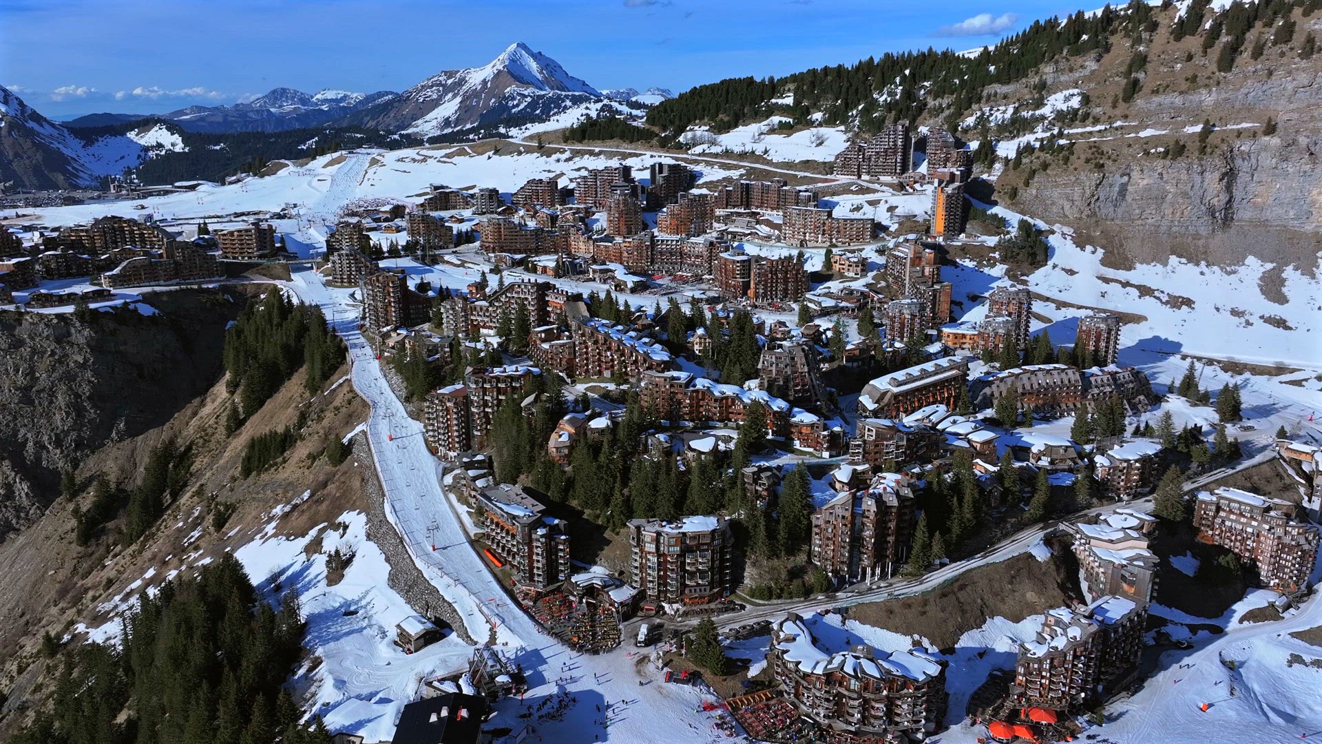 Avoriaz High in the French Alps is a Beautiful Ski in Ski Out Resort Aerial View