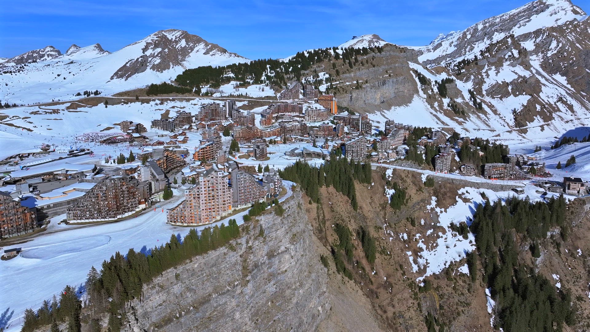 Avoriaz High in the French Alps is a Beautiful Ski in Ski Out Resort Aerial View