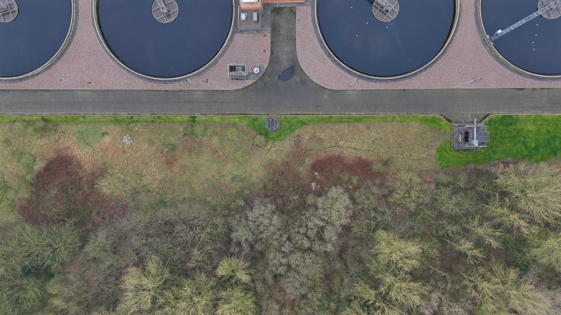 Wastewater Sewage Treatment Plant Aerial View