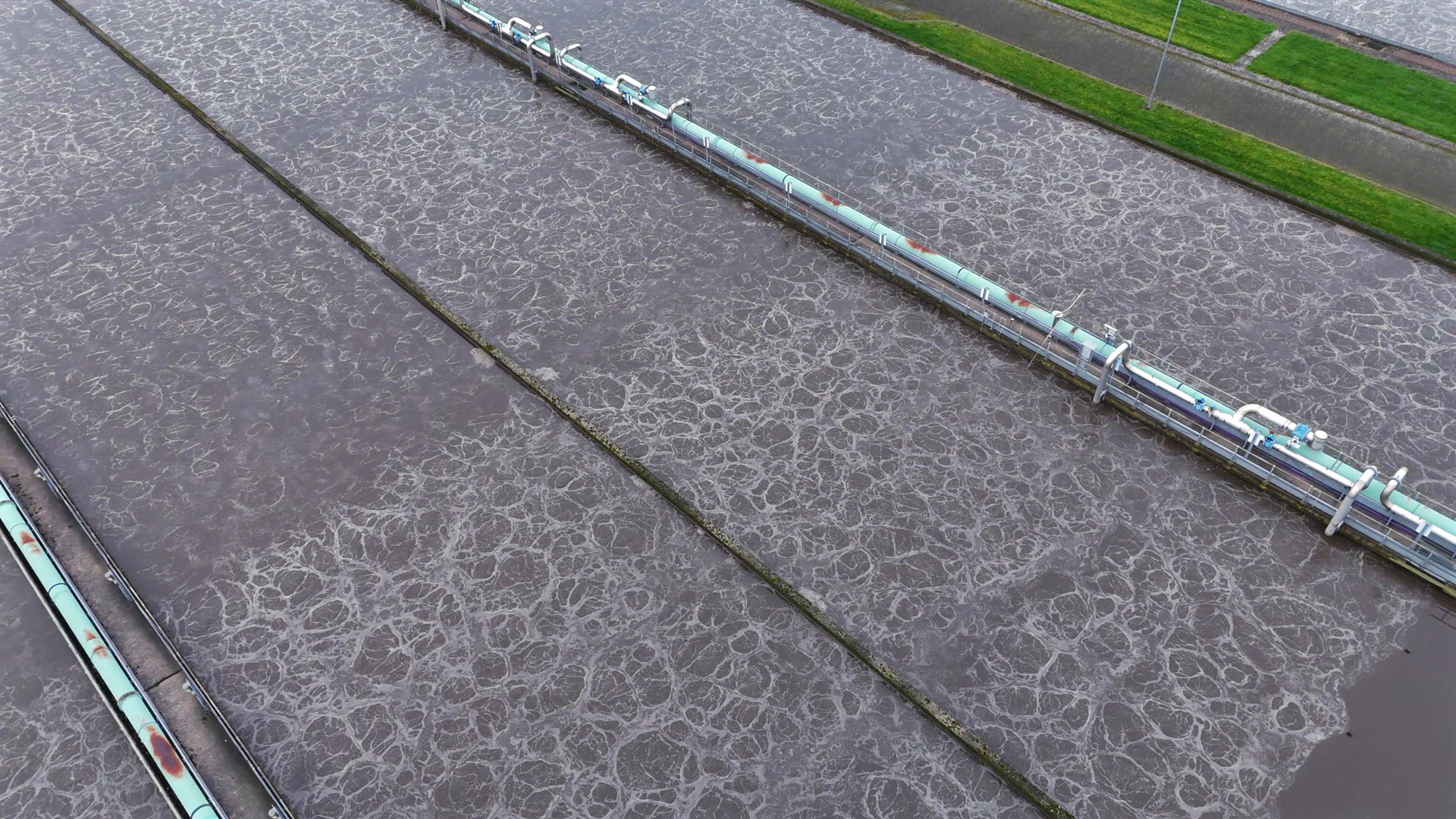 Sewage Wastewater Treatment Plant Aerial View