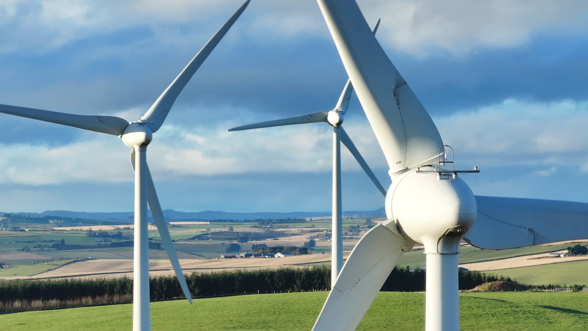 Wind Farm Turbines in the Countryside Generating Renewable Energy