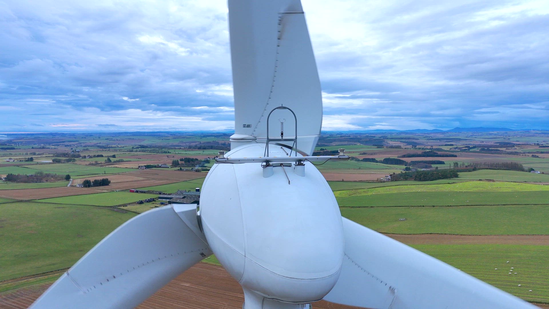 Onshore Wind Farm Turbines in the Countryside Generating Renewable Energy