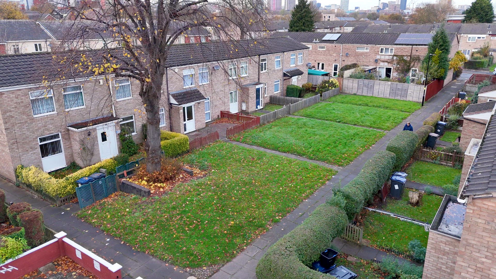 Birmingham Houses on a Council Estate Aerial View