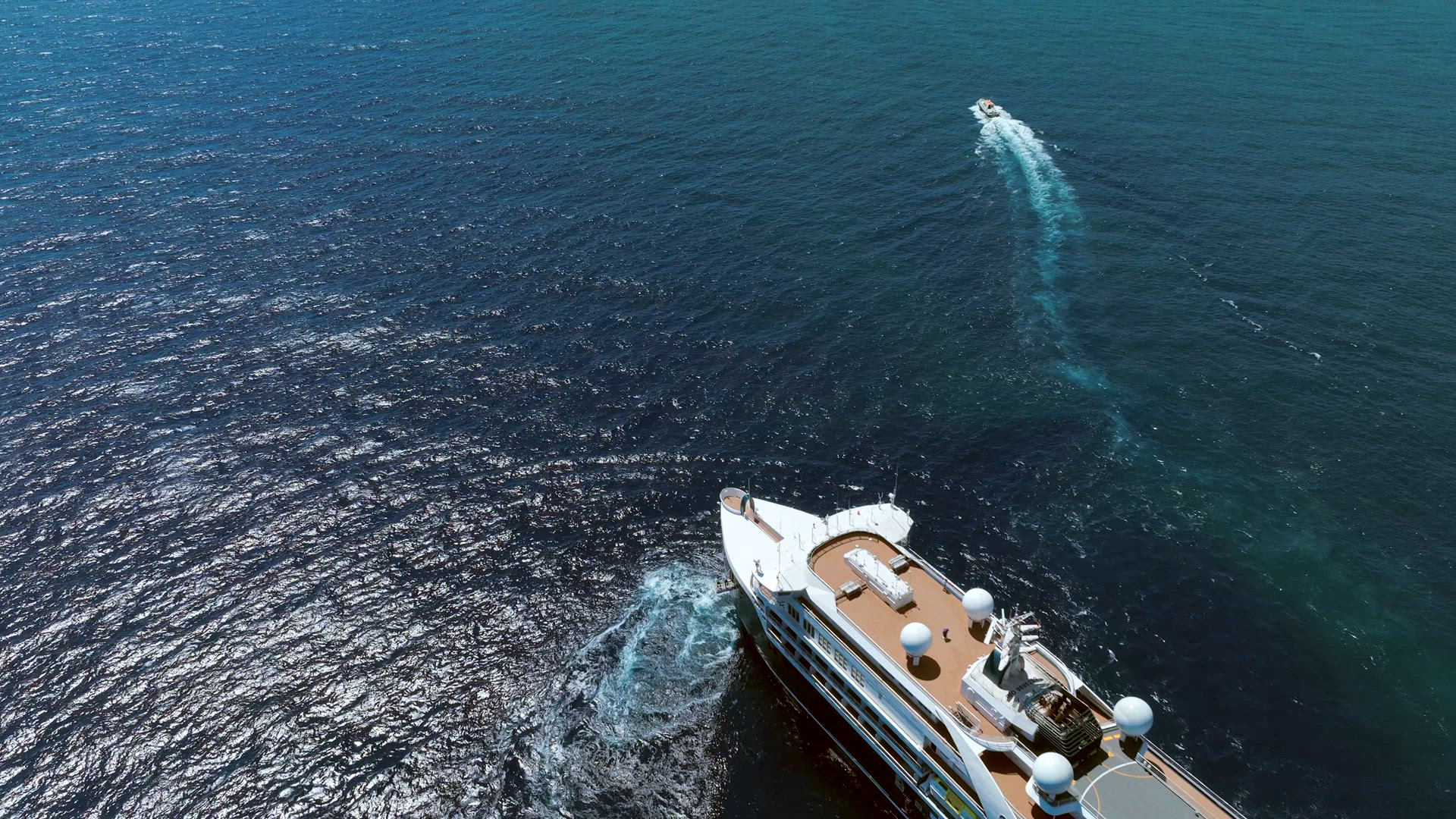 Cruise Ship Entering the Port of Funchal in the Summer Aerial View