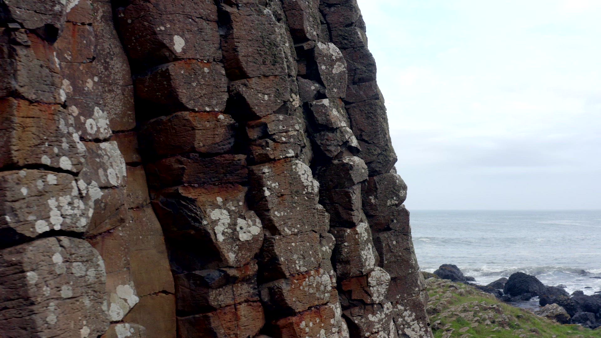 The Hexagonal Basalt Rock Formation of Giant's Causeway in Northern Ireland