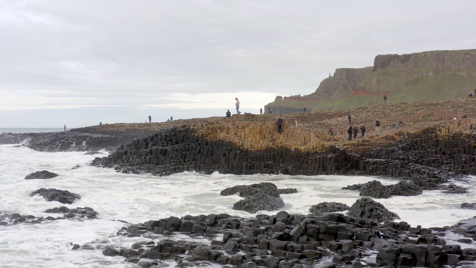 Waves Crashing Against the Famous Giant's Causeway