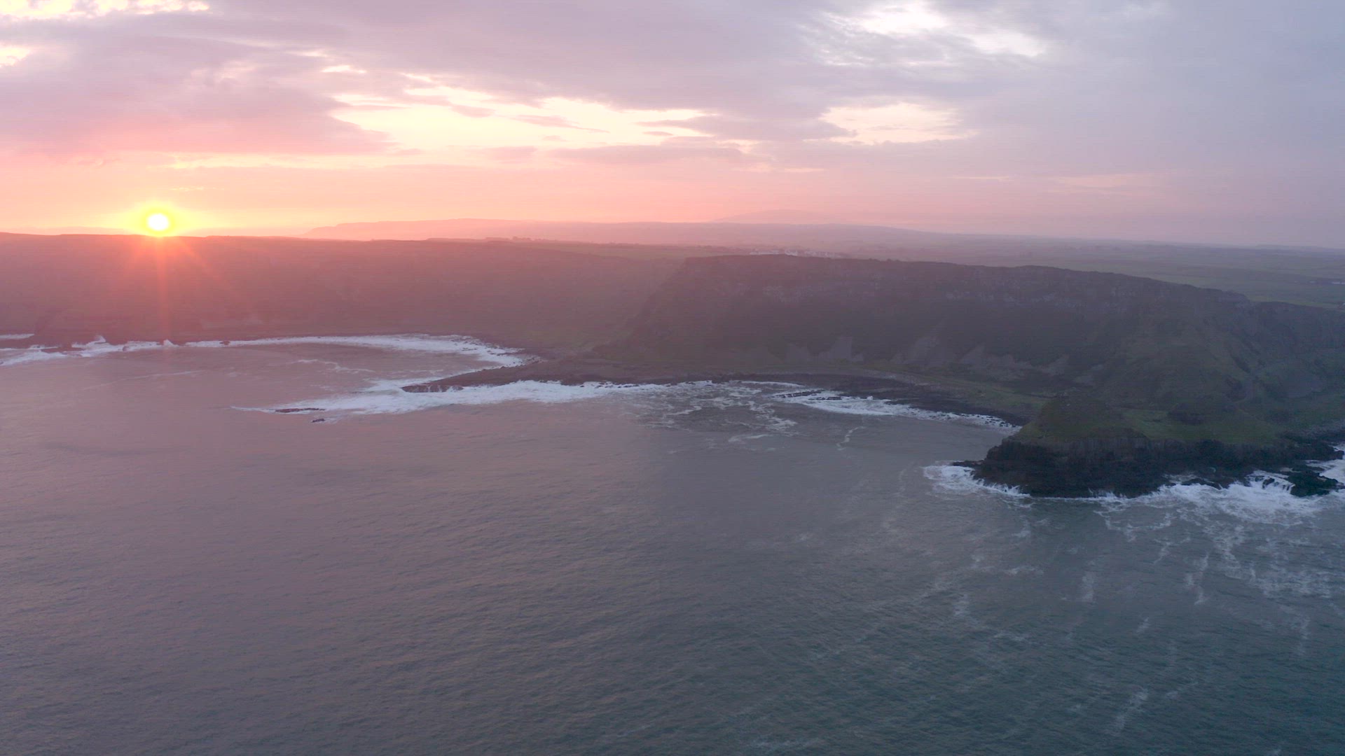Sunrise at Giant's Causeway in Northern Ireland