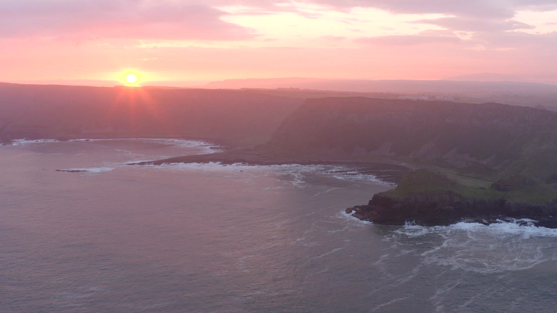 Sunrise at Giant's Causeway in Northern Ireland