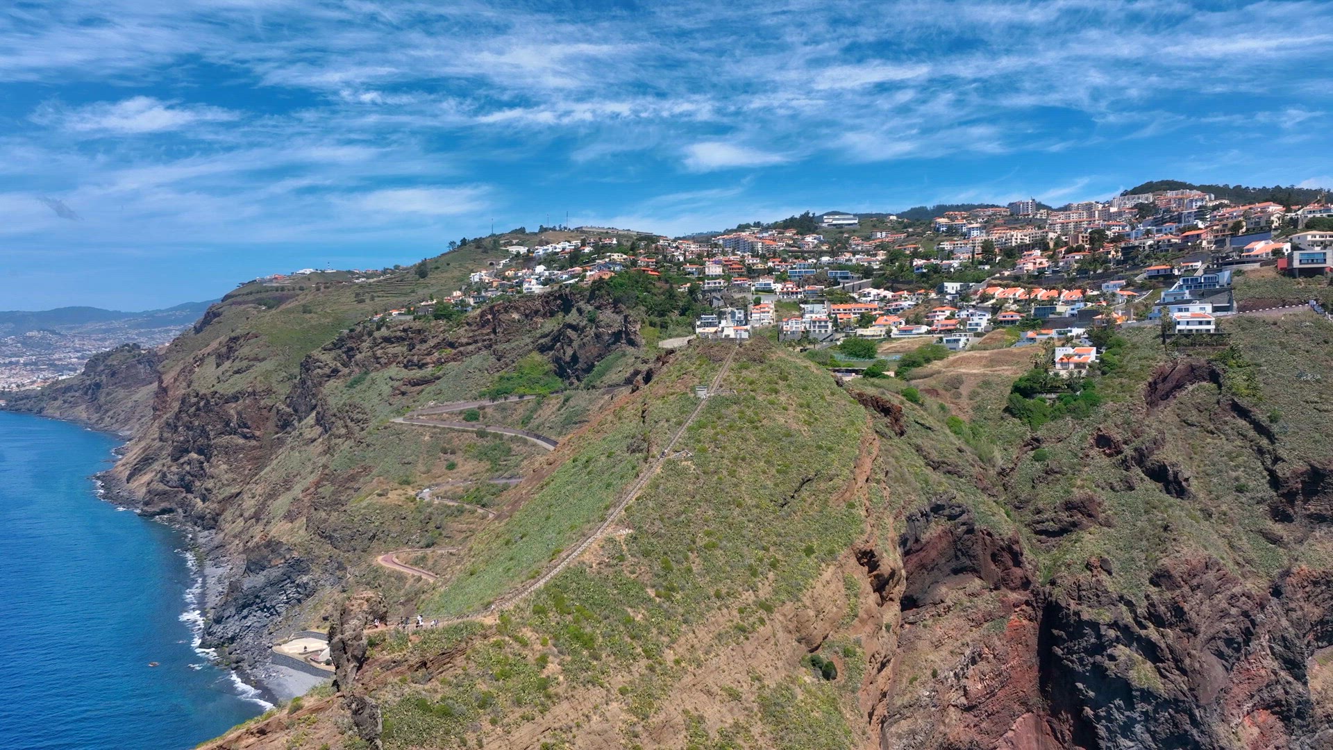 Jesus Christ Statue in Madeira on the Coast Atop a Hill