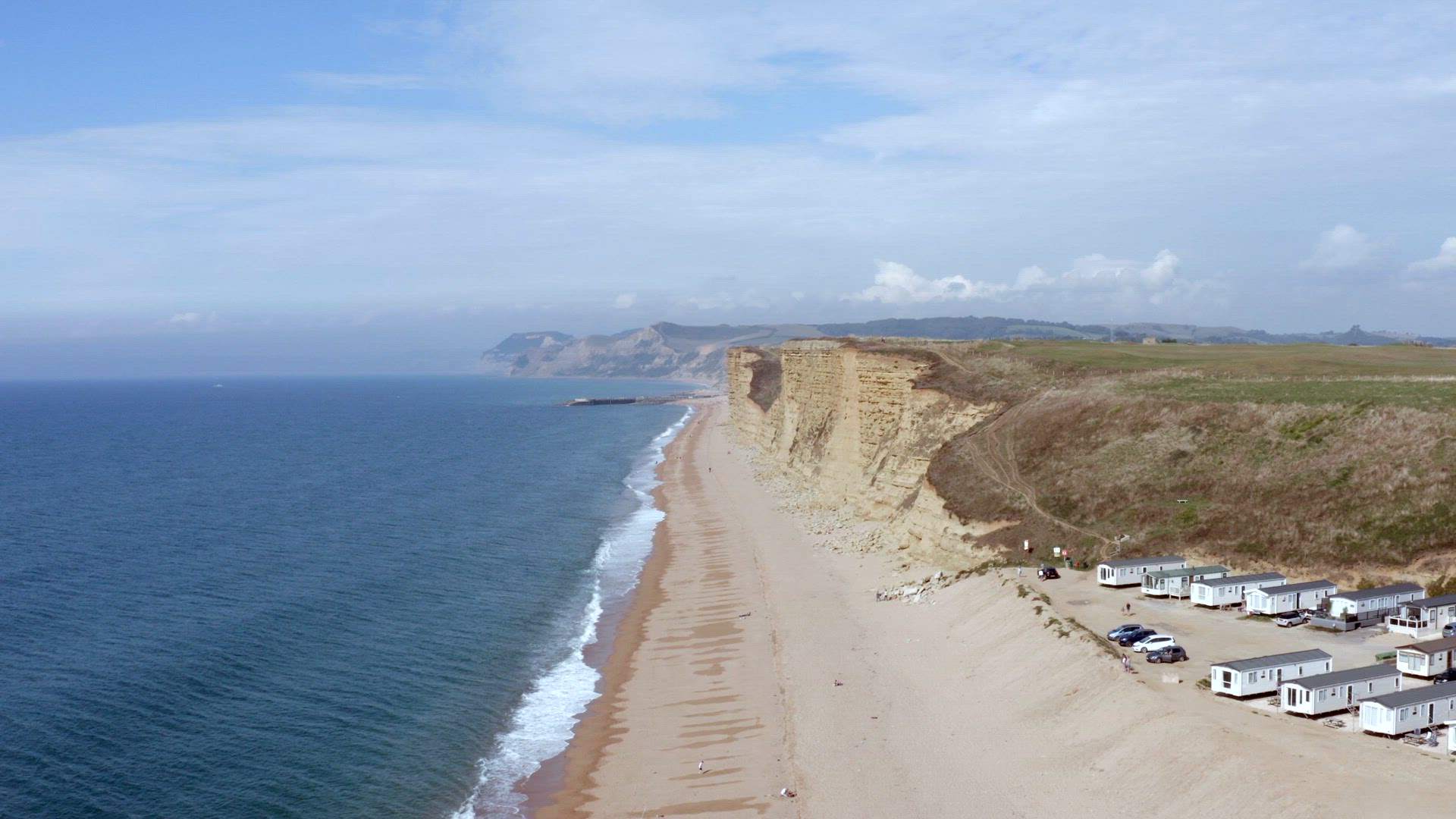 Sandstone Rock Formation Cliff Along West Bay in England