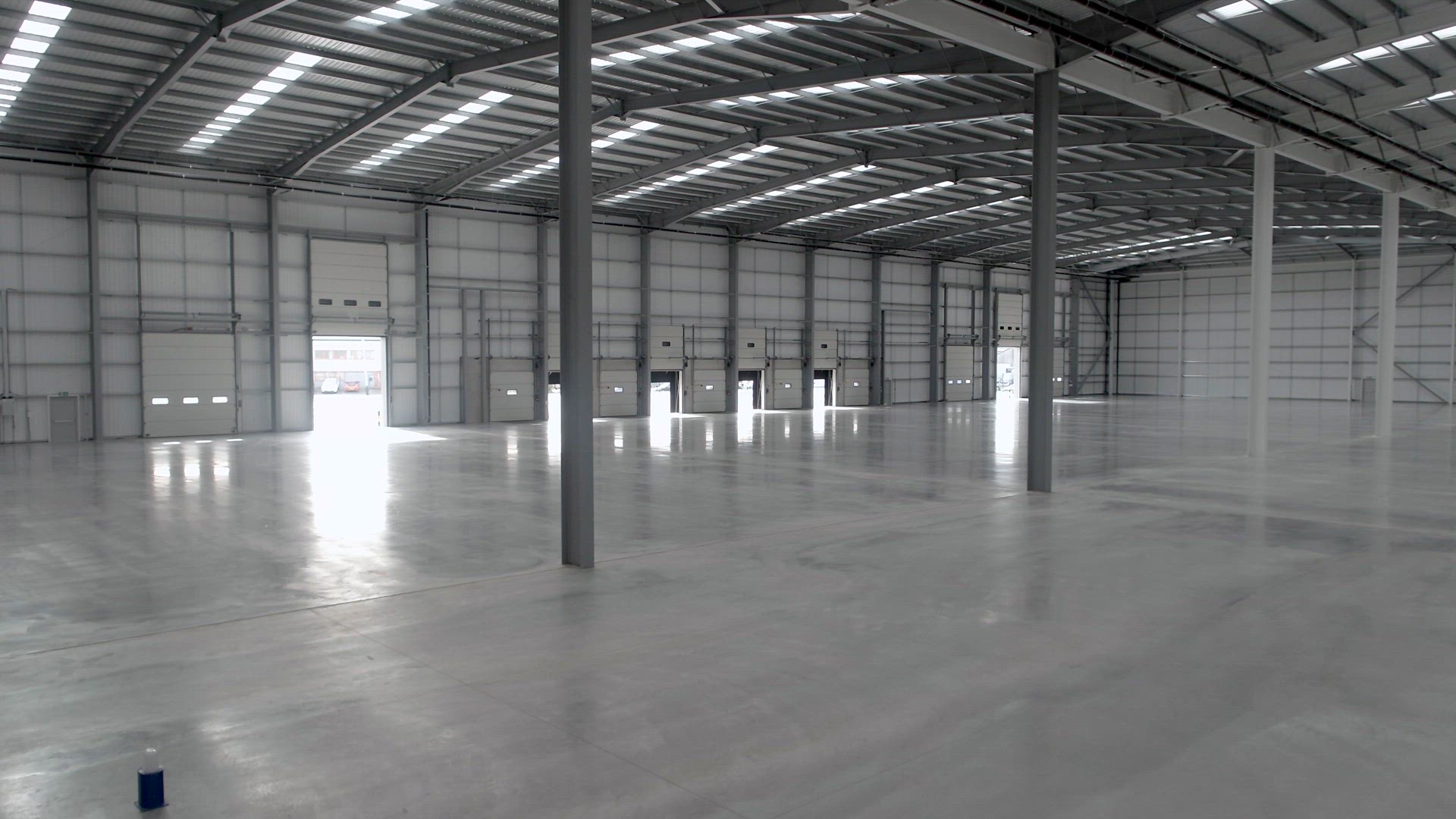 New Warehouse Interior View Showing an Empty Facility