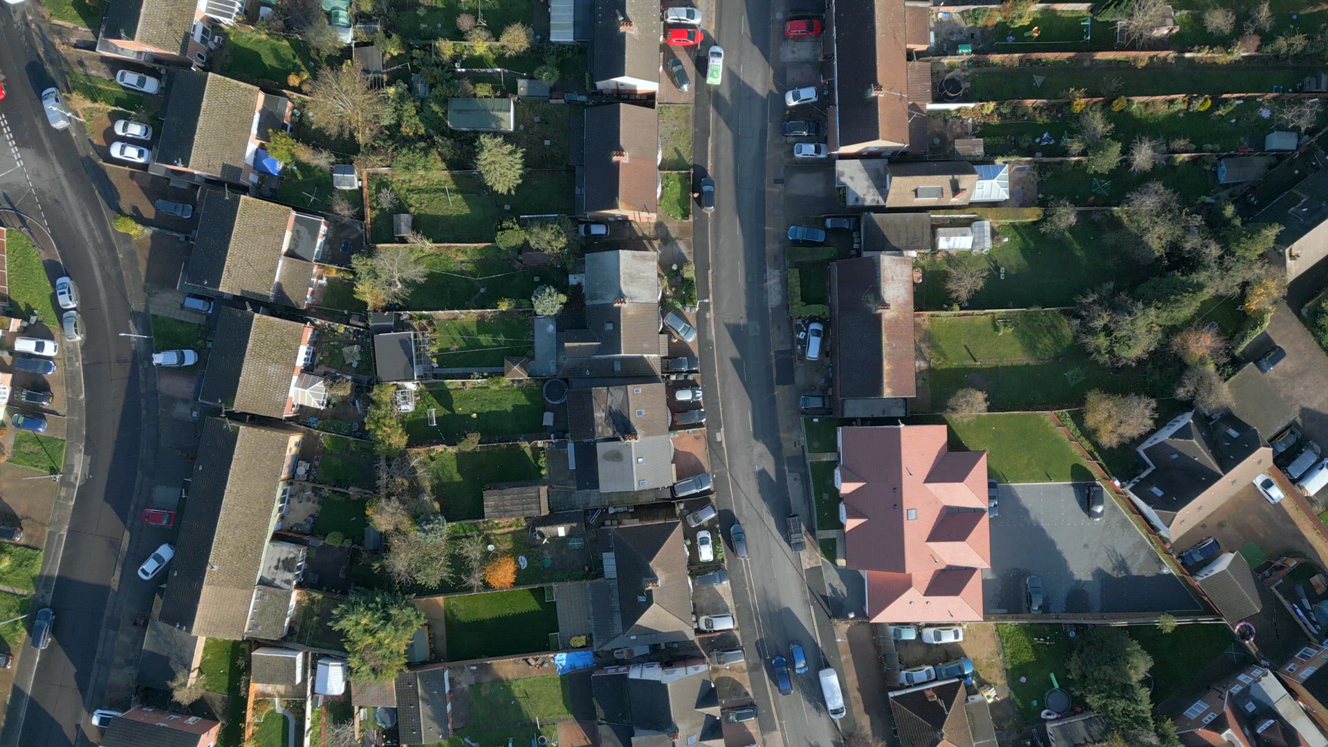 The Streets and Houses of Luton in England Bird's Eye View