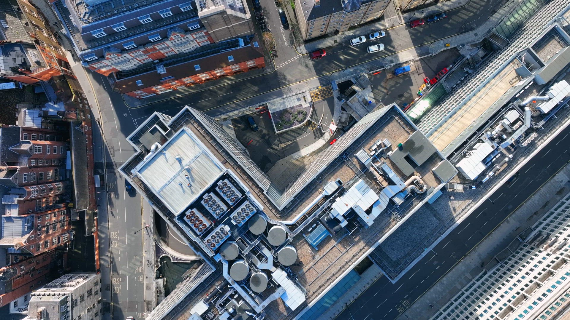London Streets Roads and Buildings Aerial View