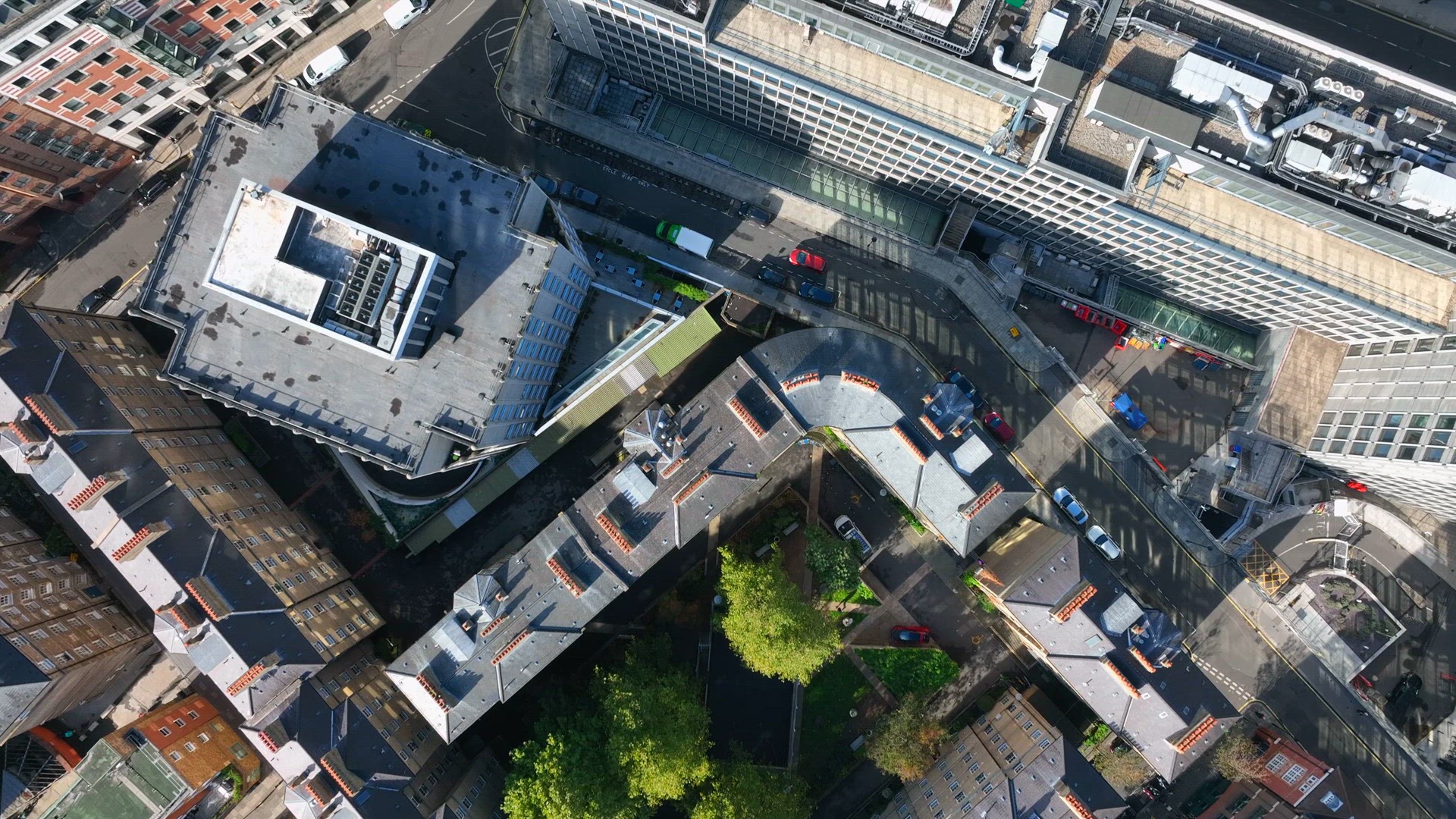 London Streets Roads and Buildings Aerial View
