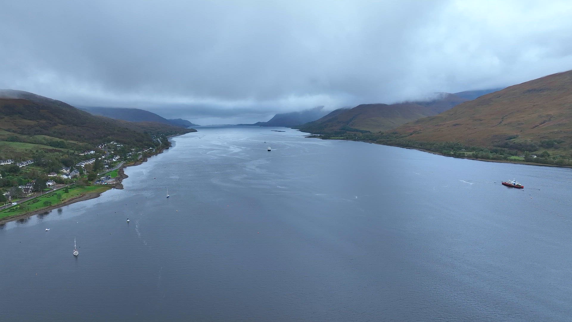 Loch Linnhe Next to Fort William Scotland Aerial View
