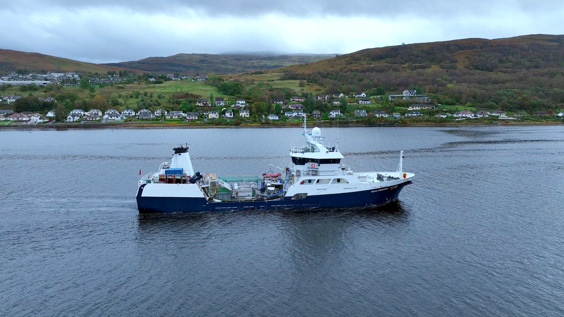 Fish Carrier Ship Heading out to Sea