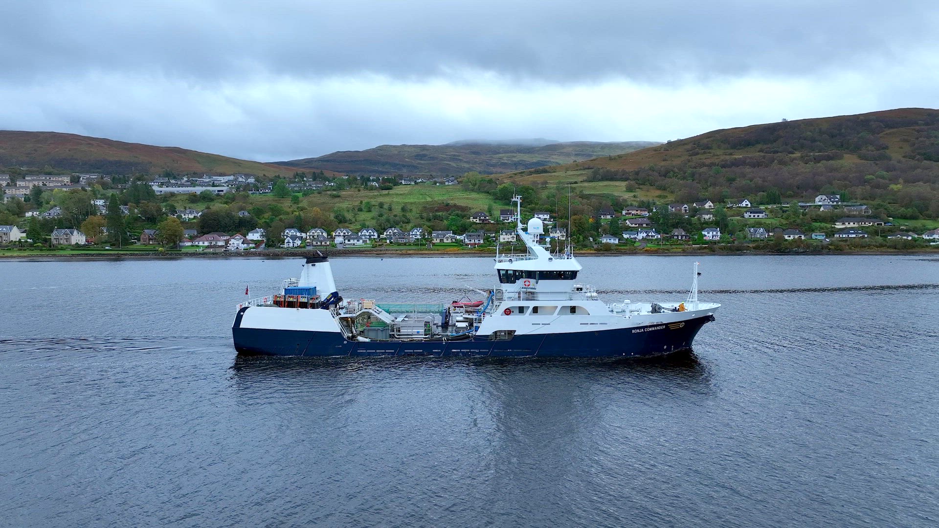 Fish Carrier Ship Heading out to Sea