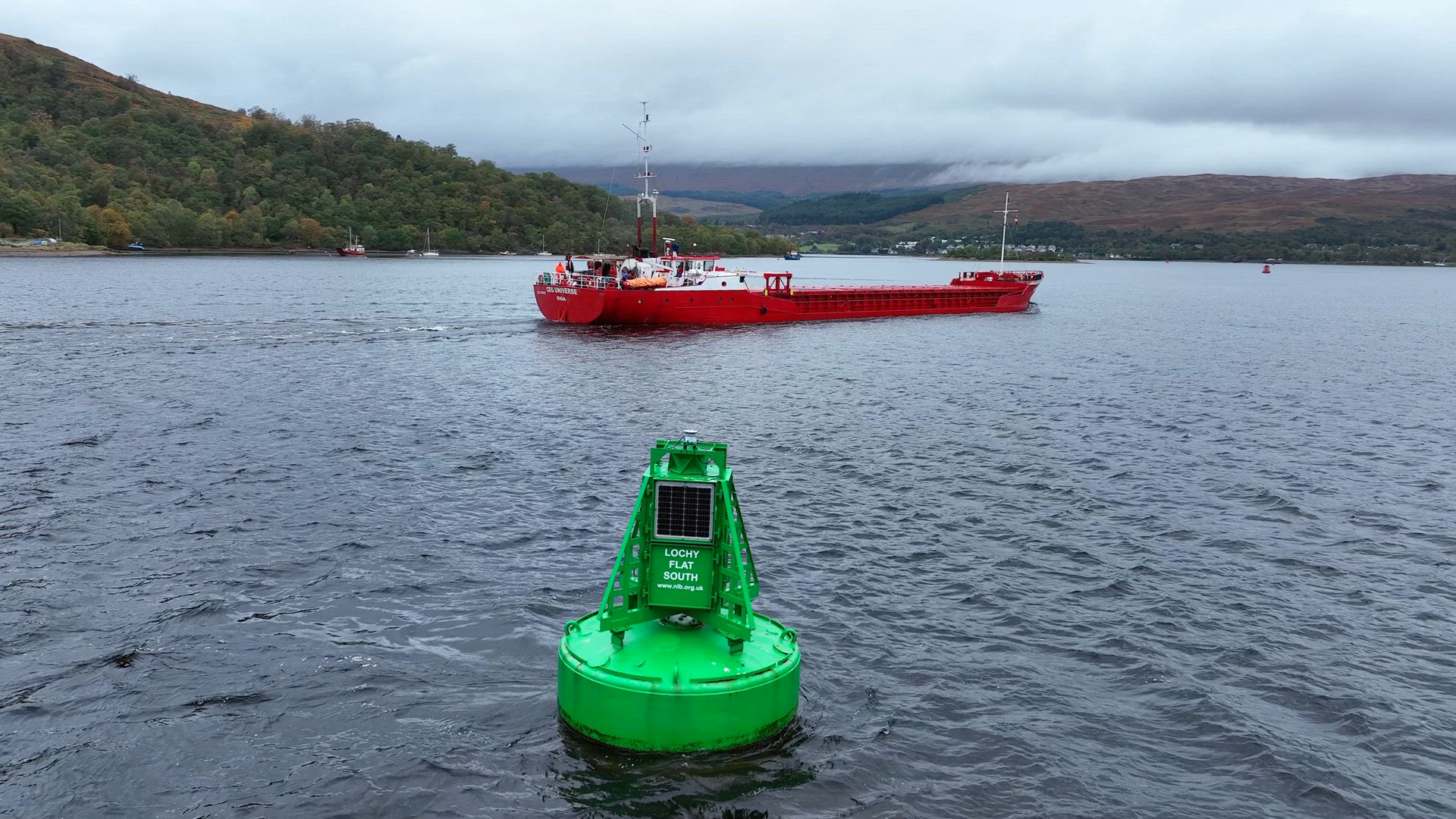 A Medium Sized Container Ship Moving Cargo Aerial View