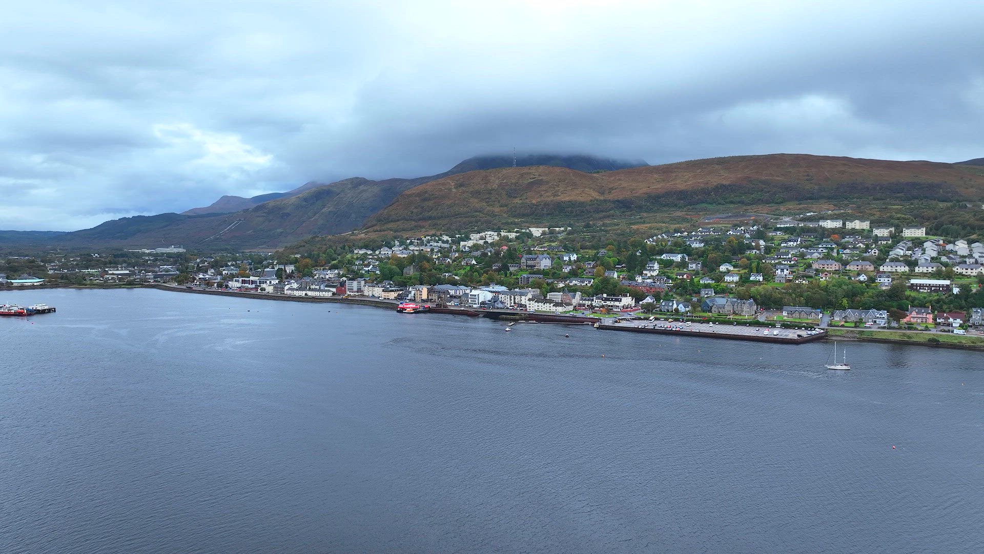 A Cargo Barge Moves Construction Equipment