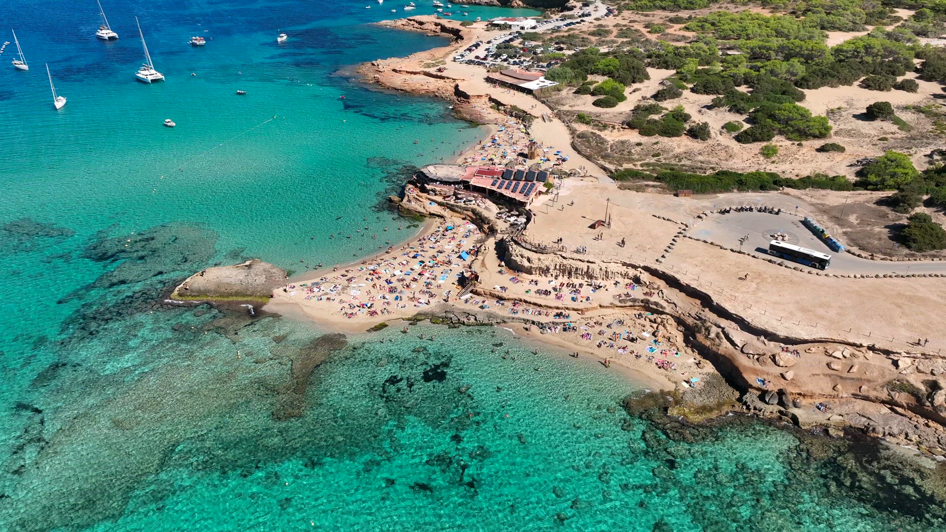 Beaches and Bars of Ibiza on the West Coast of the Island