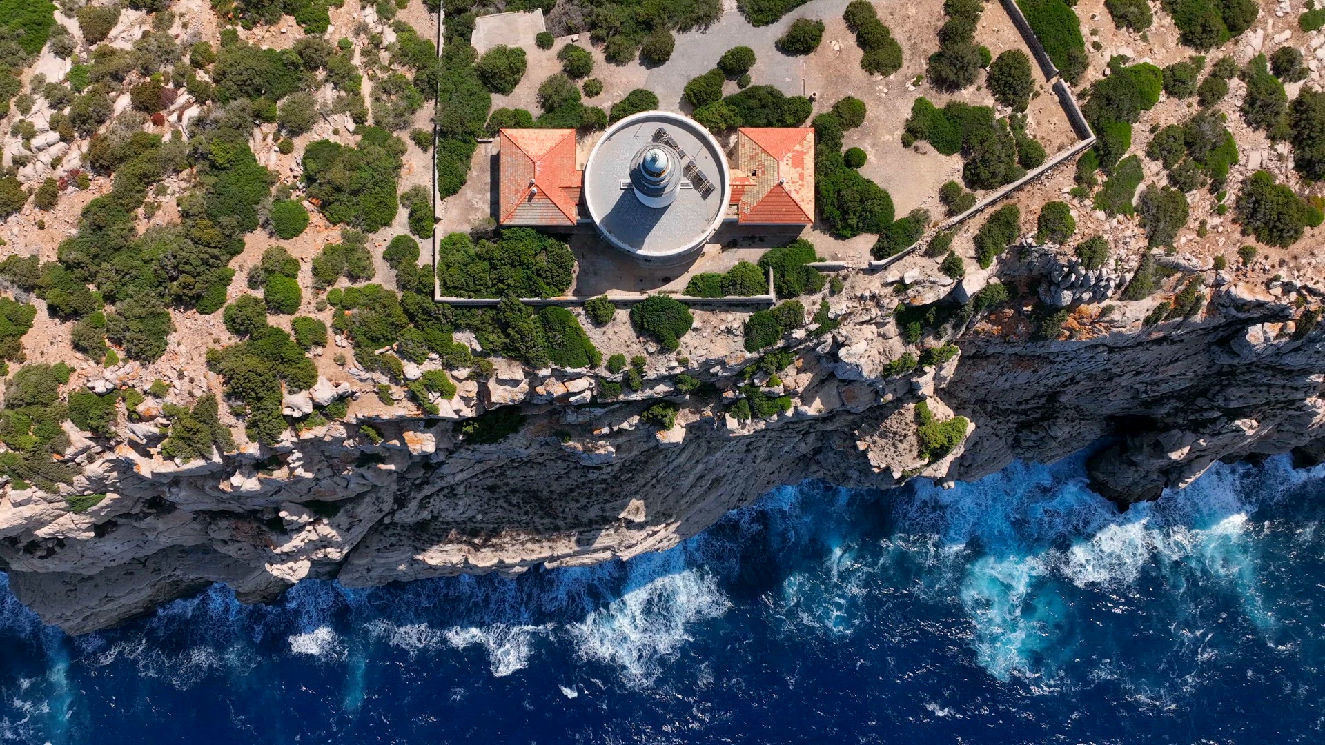 Lighthouse on Illa Sa Conillera Island in Ibiza