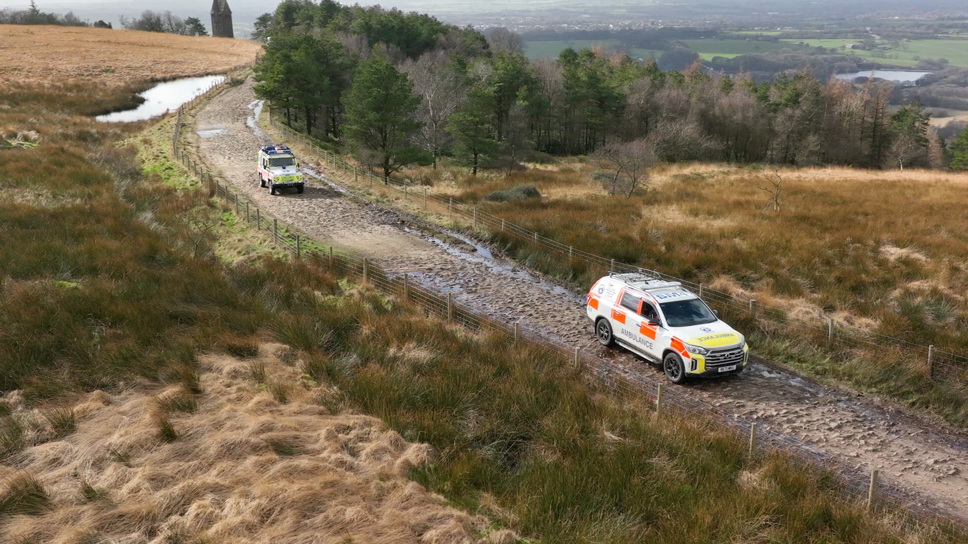 Mountain Rescue Emergency Services Travelling to Reach an Emergency Situation