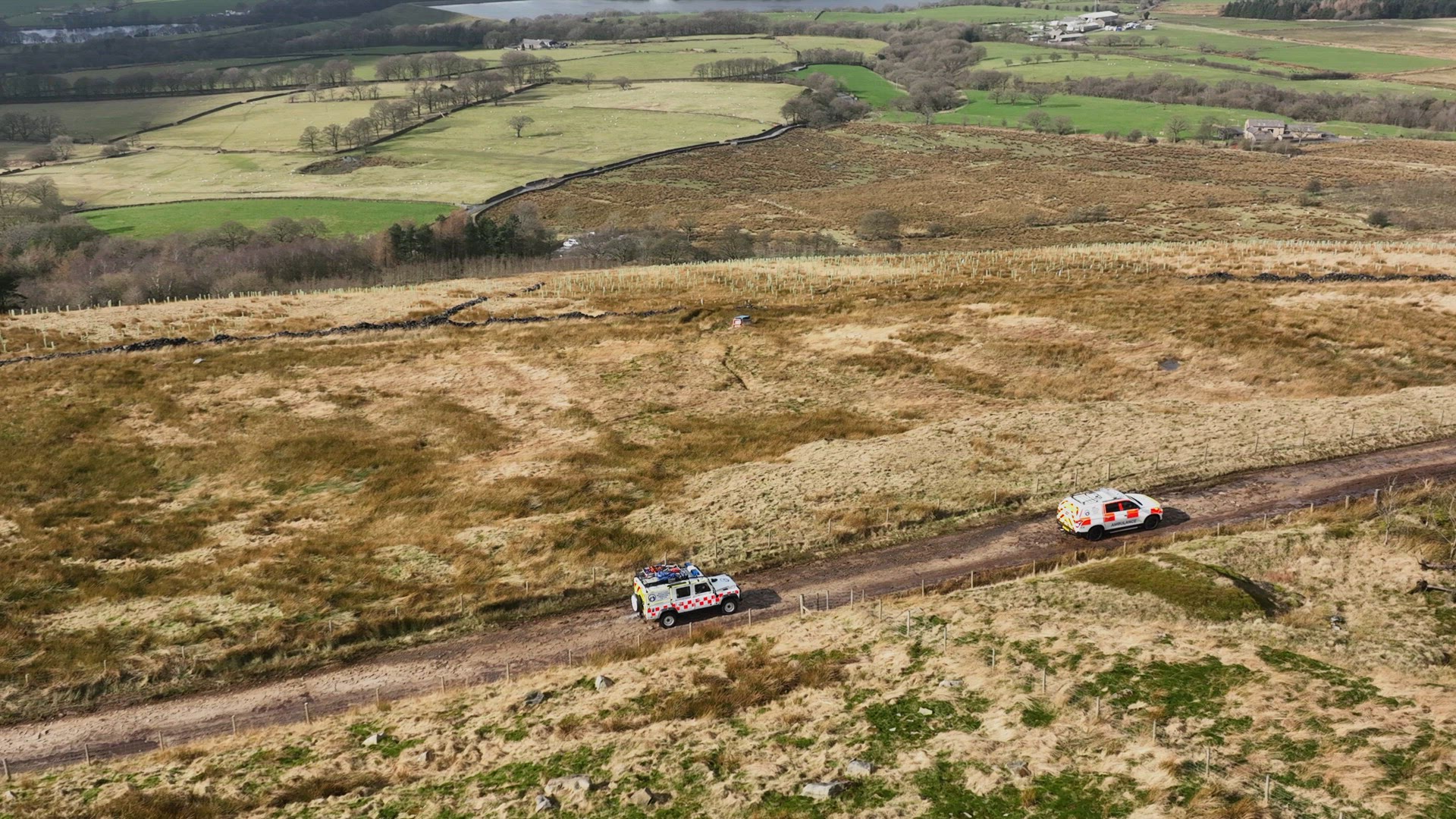 Mountain Rescue 4x4 Vehicles on Call Out to an Emergency
