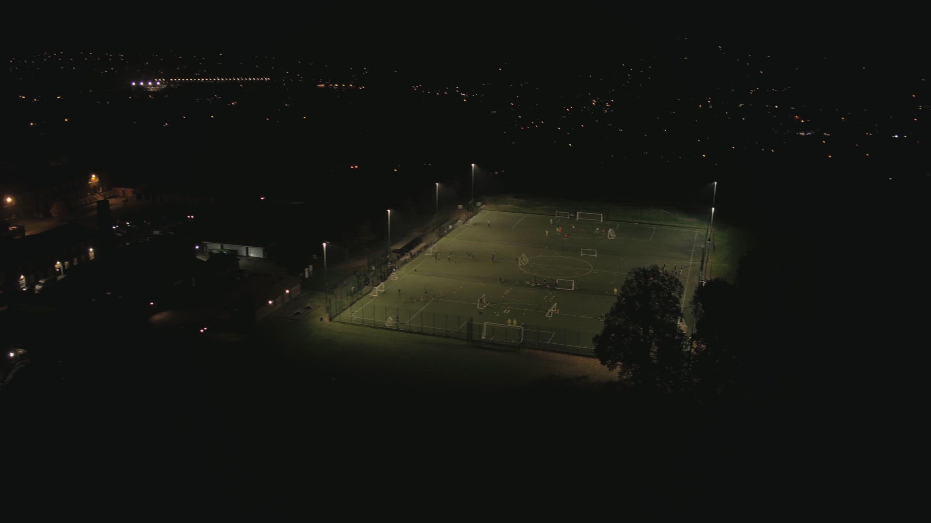 Five-a-Side Practice on a Floodlit Astroturf Pitch