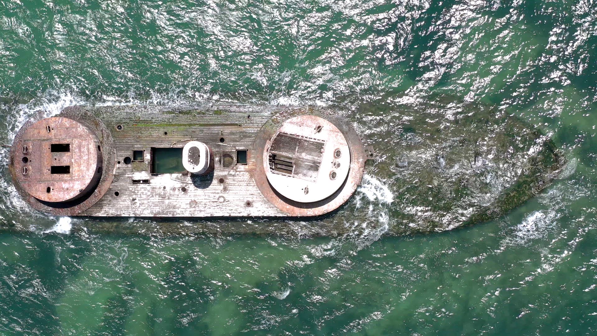 The Wreck of HMVS Cerberus in Port Philip Melbourne Australia Bird's Eye View