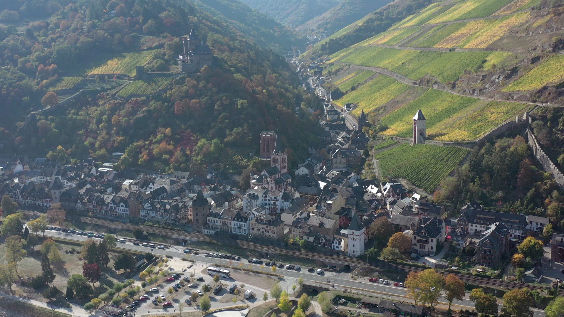 The Picturesque Town of Bacharach on the Shores of the Rhine in Germany
