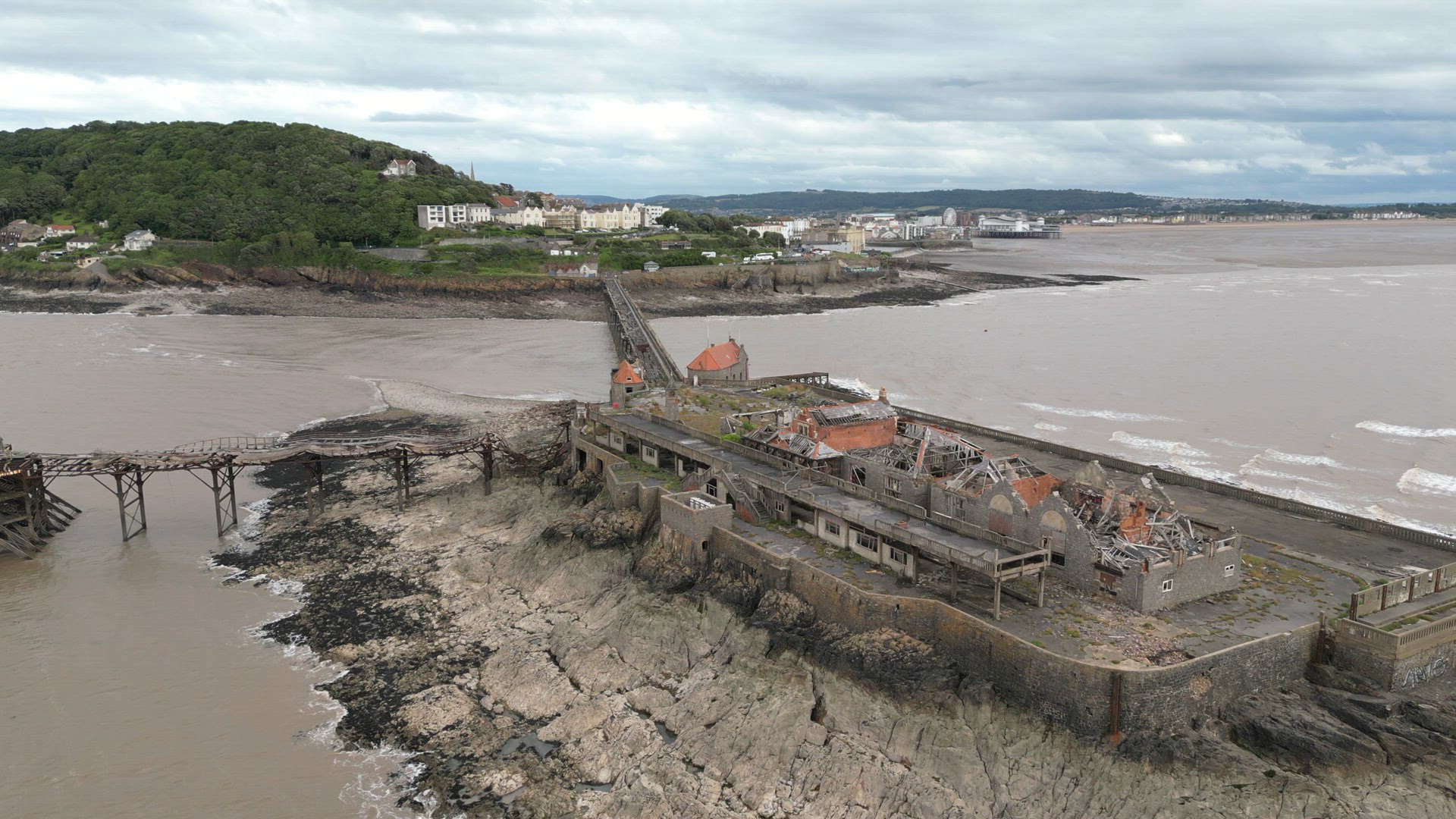 The Abandoned Remains of Birnbeck Pier in Weston Super Mare