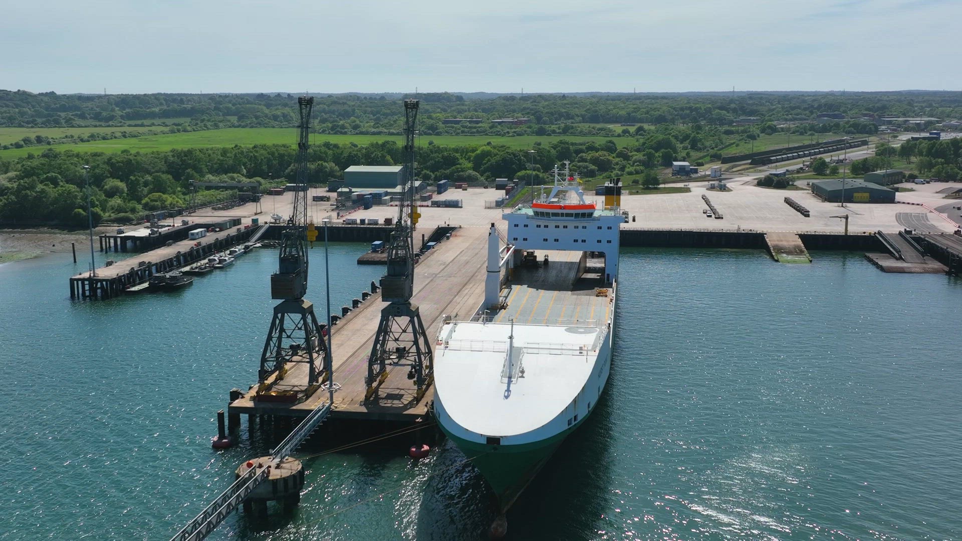 A RORO Ferry at Port Awaiting Vehicle Loading