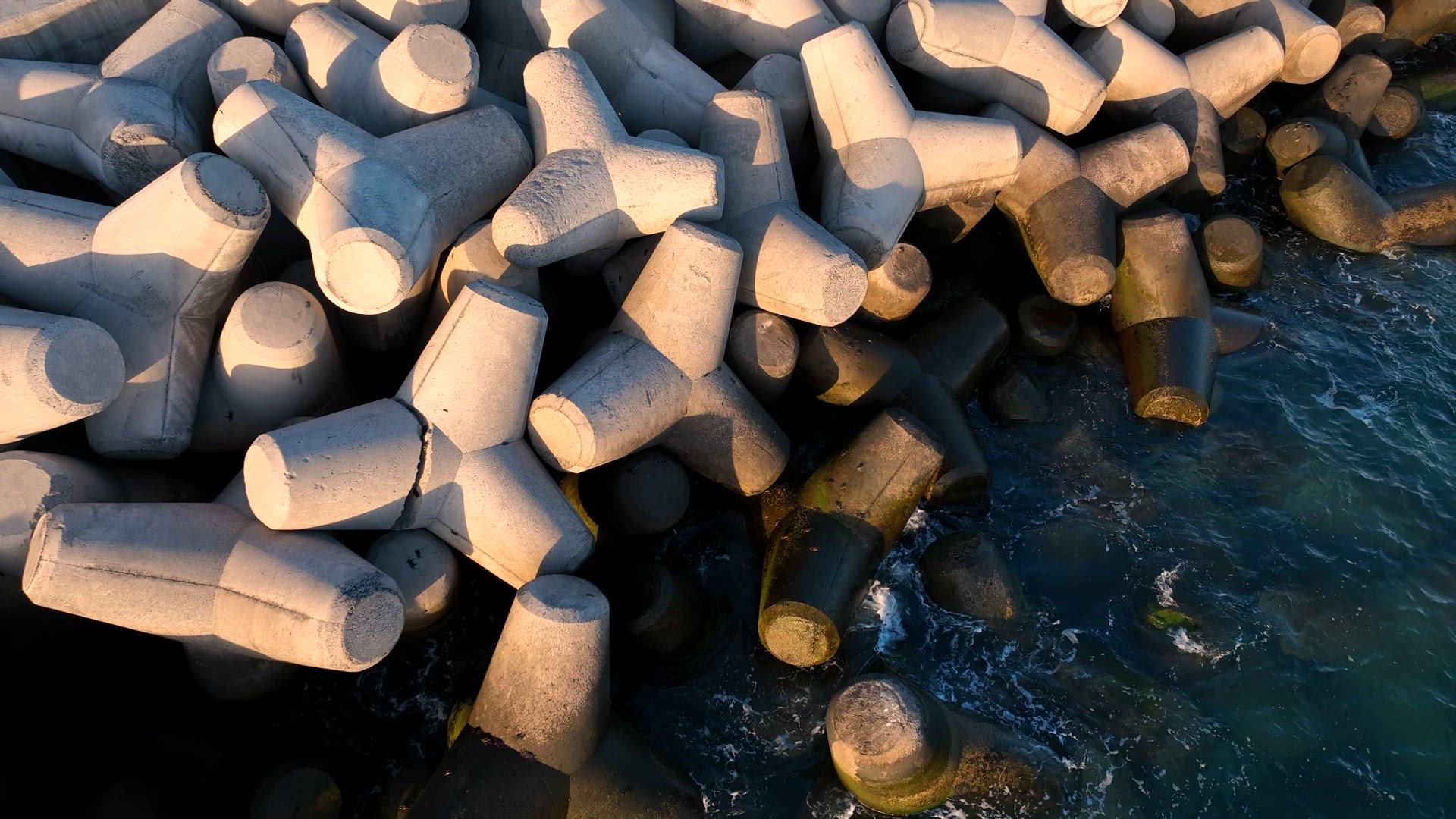 Coastal Tetrapod Concrete Breakwater