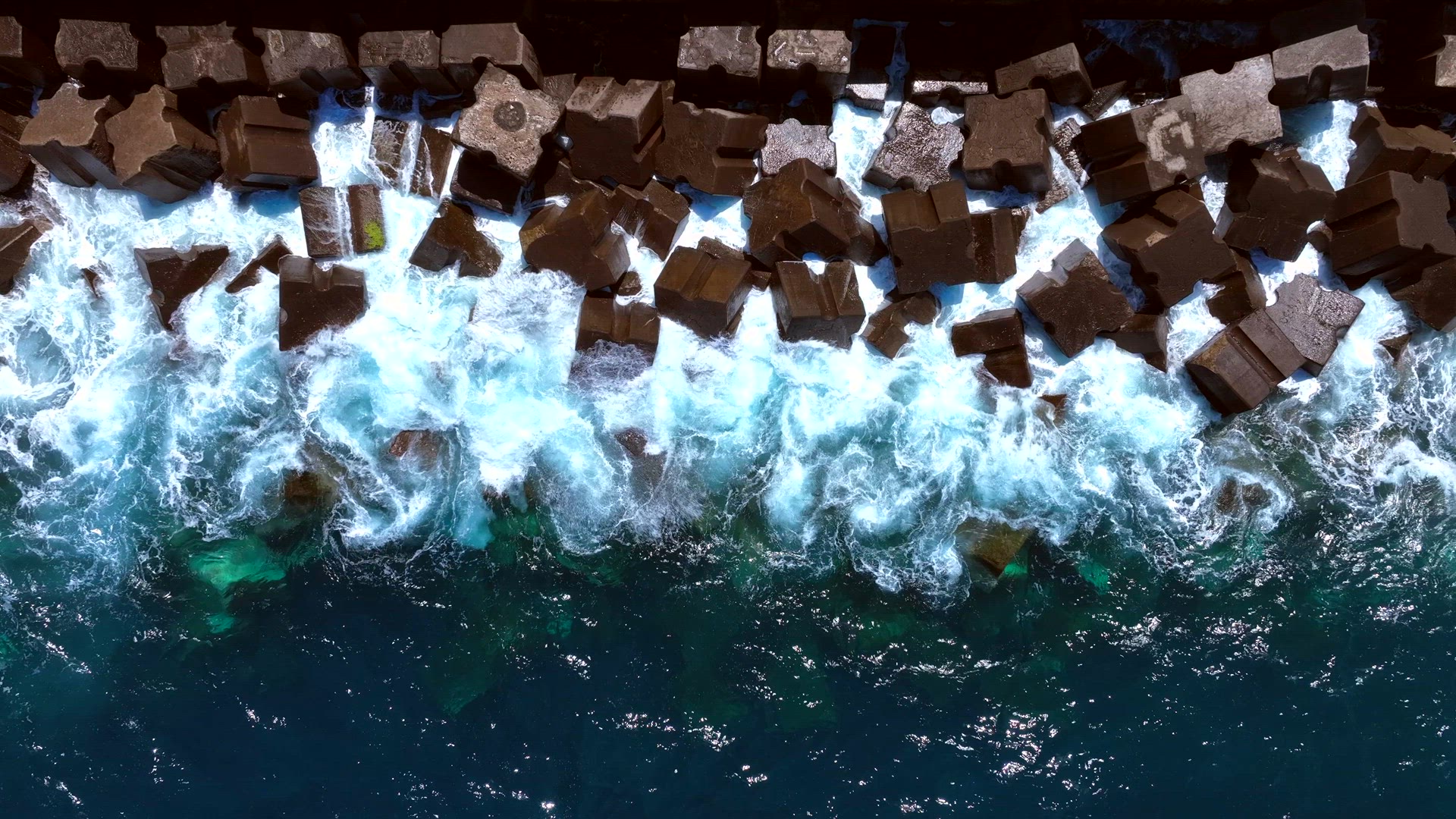 Concrete Breakwater Protecting the Coast from Erosion