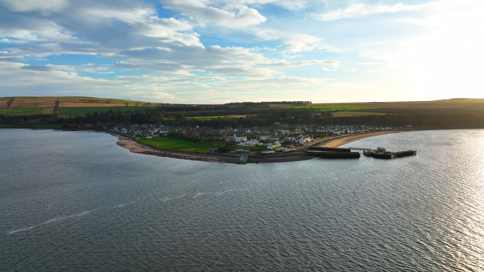 Cromarty Town in Scotland Aerial View