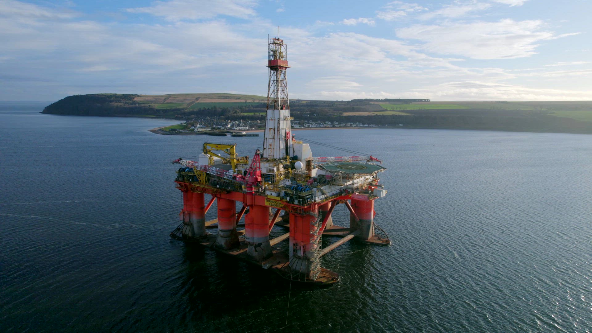 Oil and Gas Drilling Rig in Scotland Awaiting Deployment to the North Sea