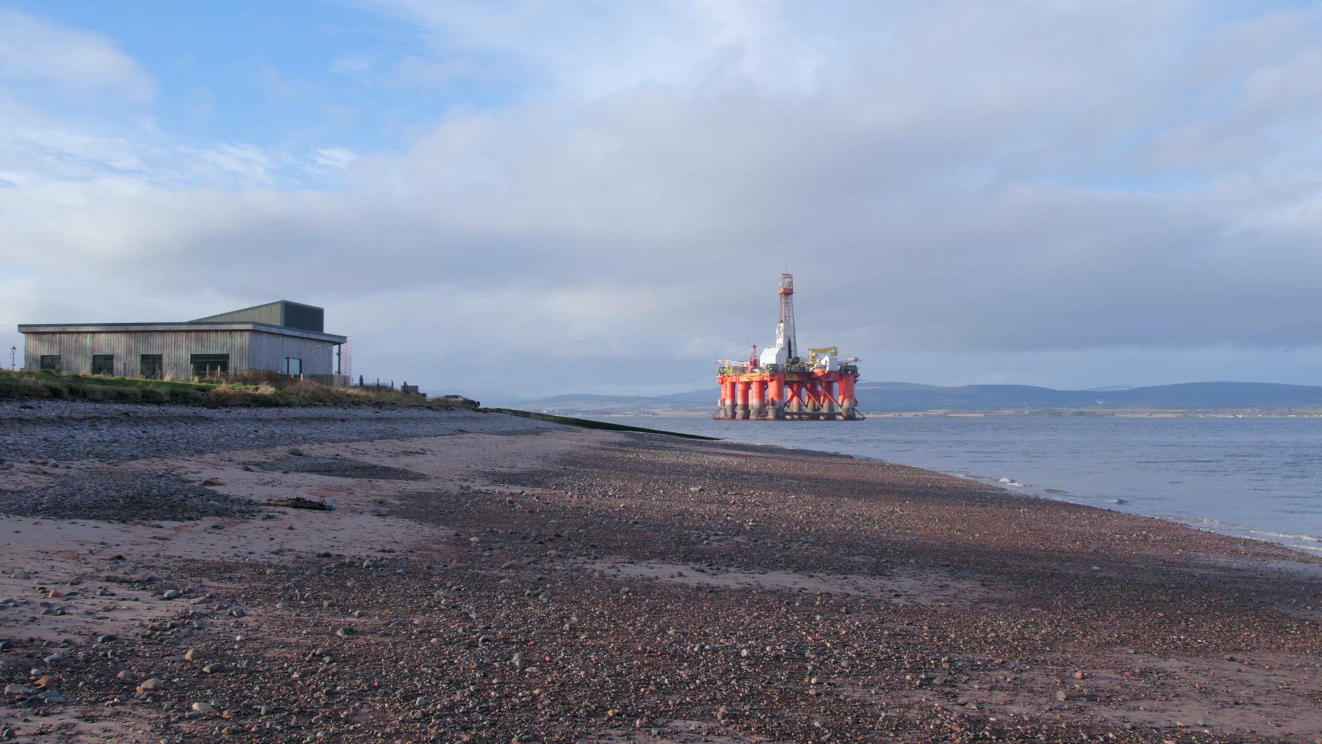 An Oil and Gas Drilling Rig Off the Shores of Cromarty Scotland