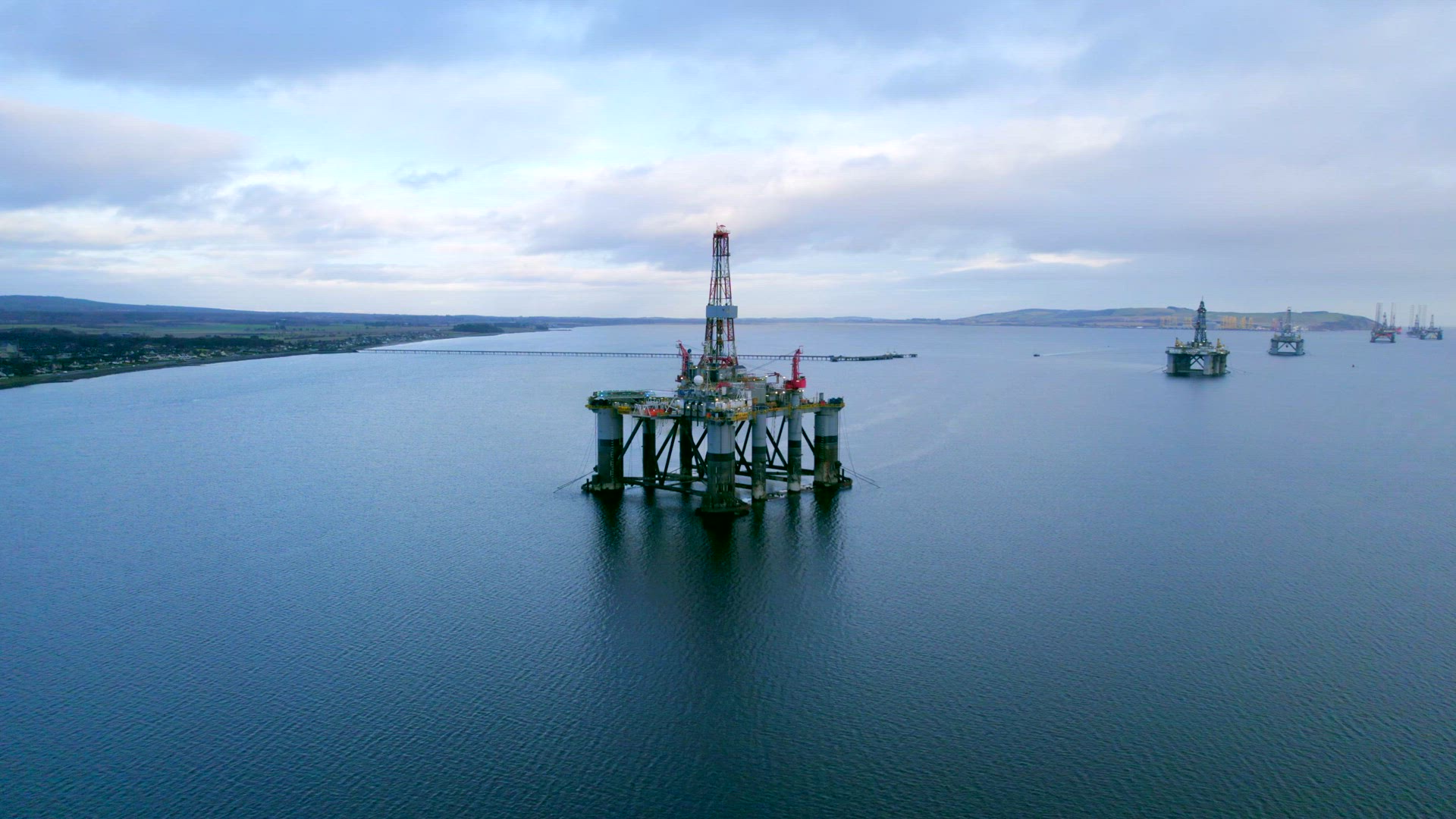 Oil and Gas Drilling Rig in Scotland Awaiting Deployment to the North Sea