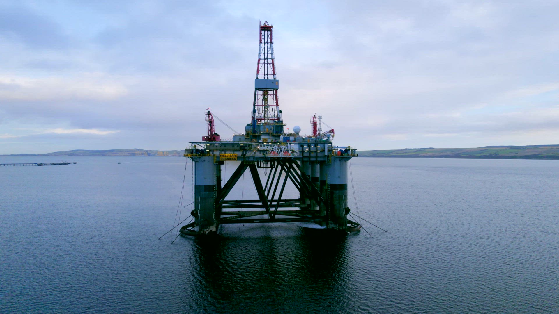 Oil and Gas Drilling Rig in Scotland Awaiting Deployment to the North Sea