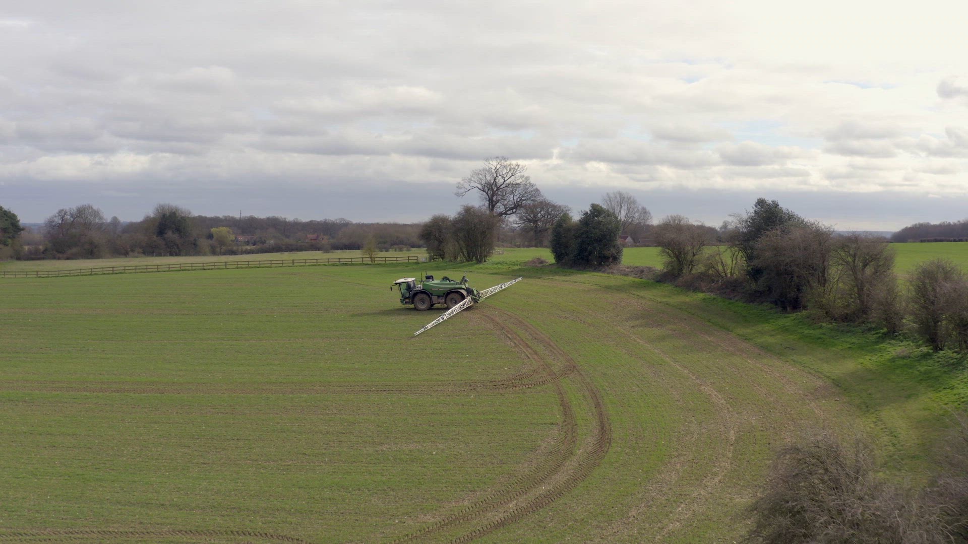 Glyphosate Herbicide Being Sprayed On To Crops