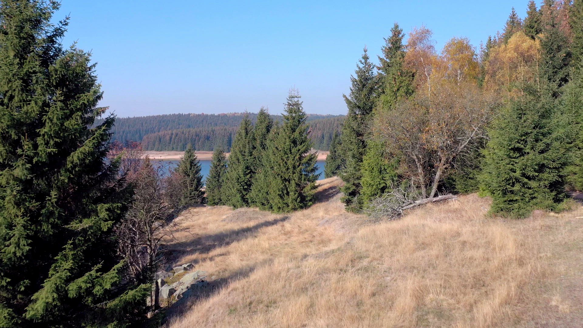 The Flaje Water Reservoir in the Czech Republic Drone View