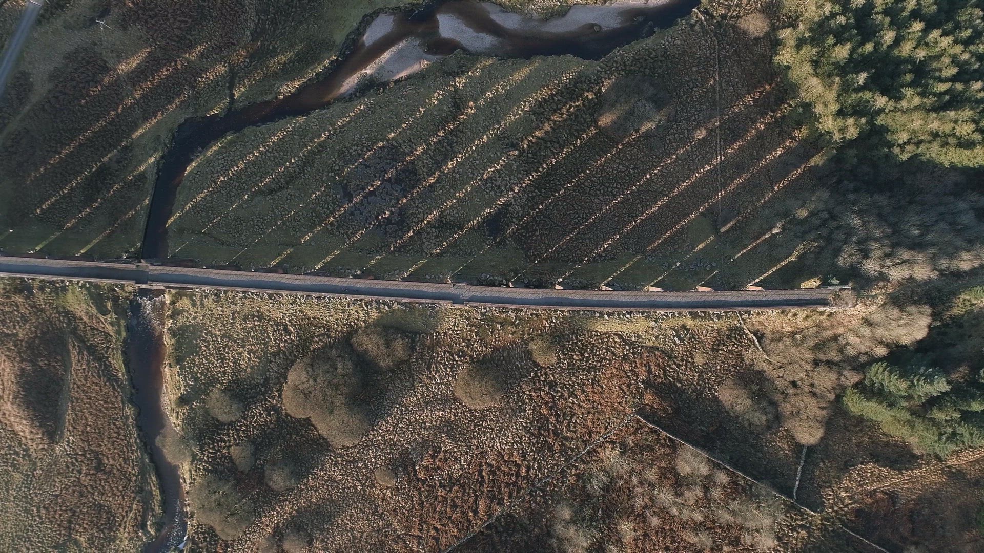 Bird's Eye View of the Old Viaduct in Fleet Western Scotland