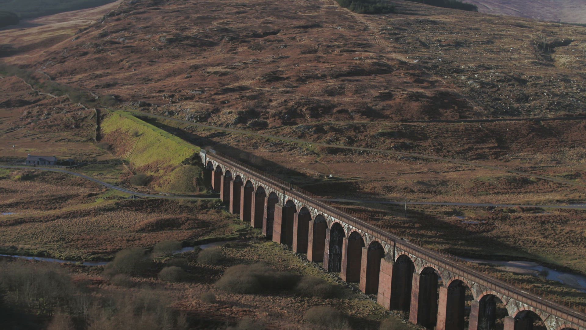 Aerial View of the Old Viaduct in Fleet Western Scotland