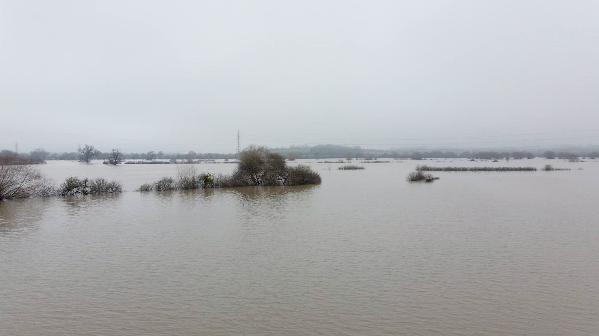 Flooding in the UK Showing Large Areas of the Countryside Flooded in the Winter