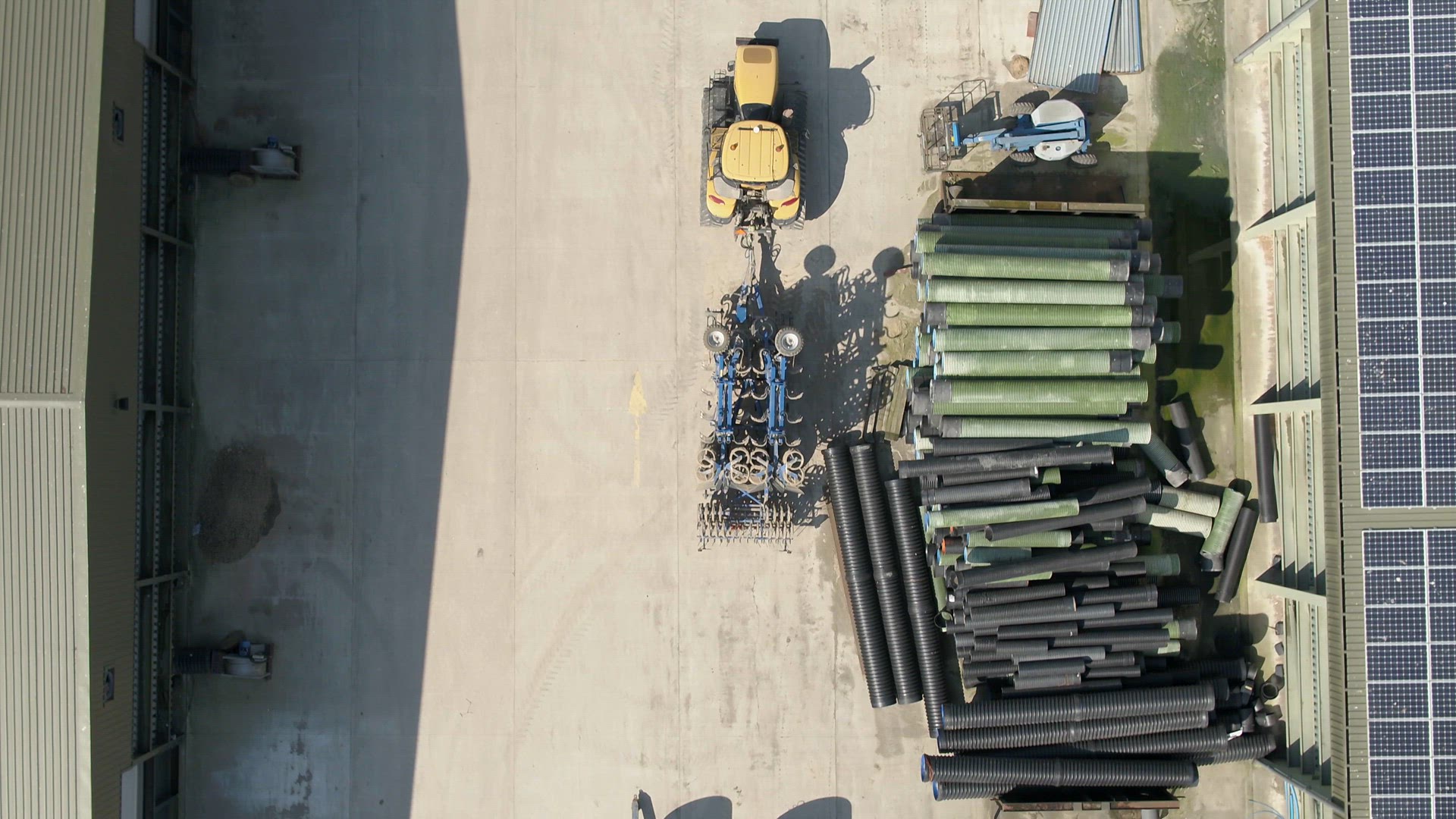 Bird's Eye View of A Farm Yard with Plant Machinery