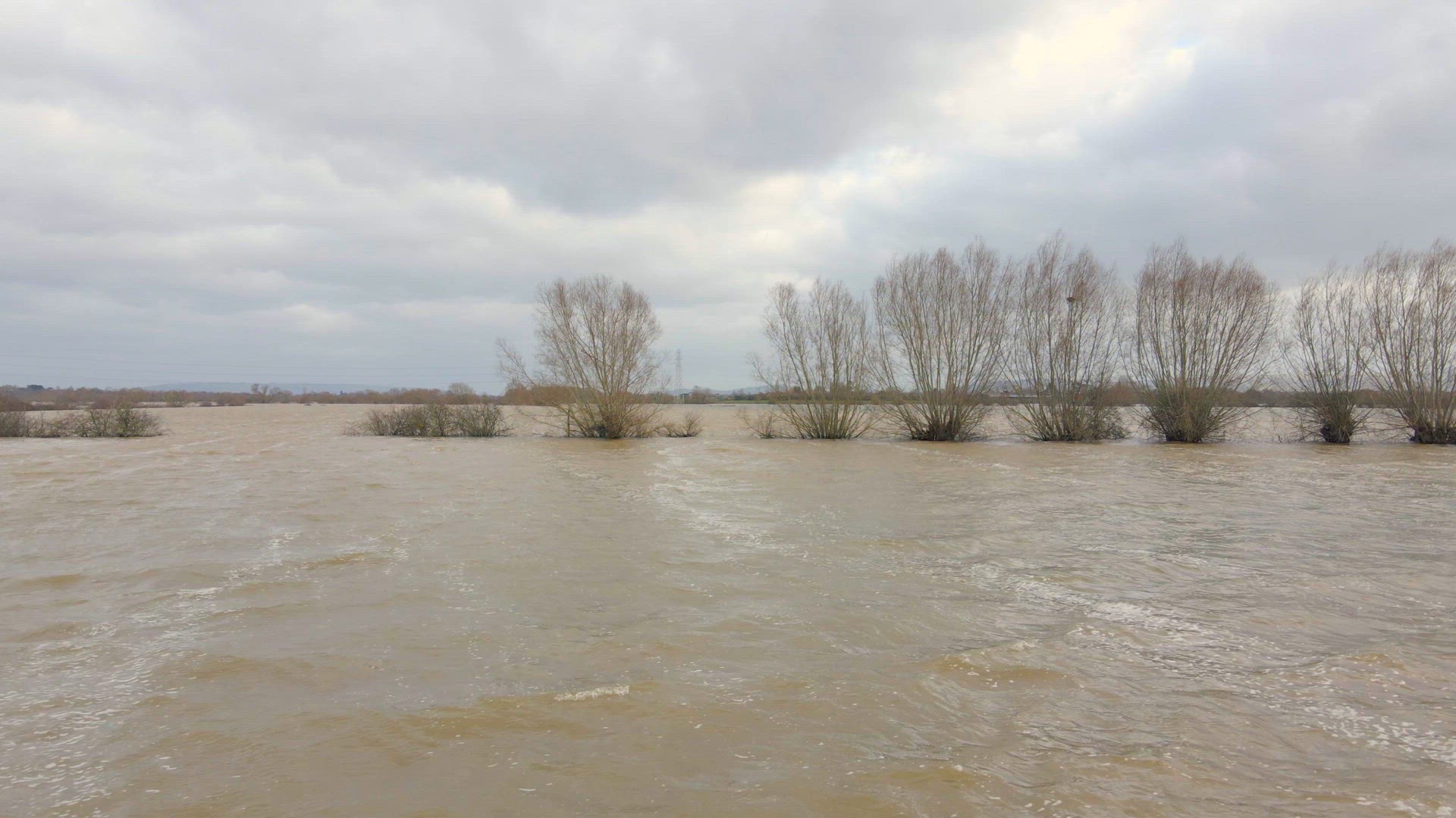 Flooding in the UK Showing Large Areas of the Countryside Flooded in the Winter