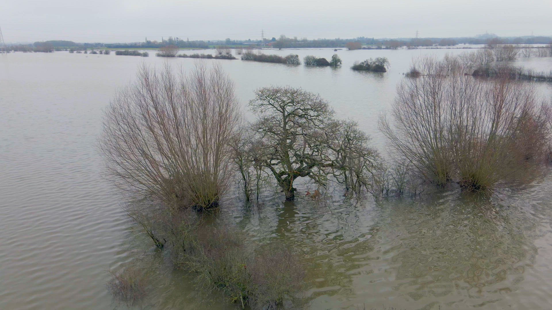 Flooding in the UK Showing Large Areas of the Countryside Flooded in the Winter